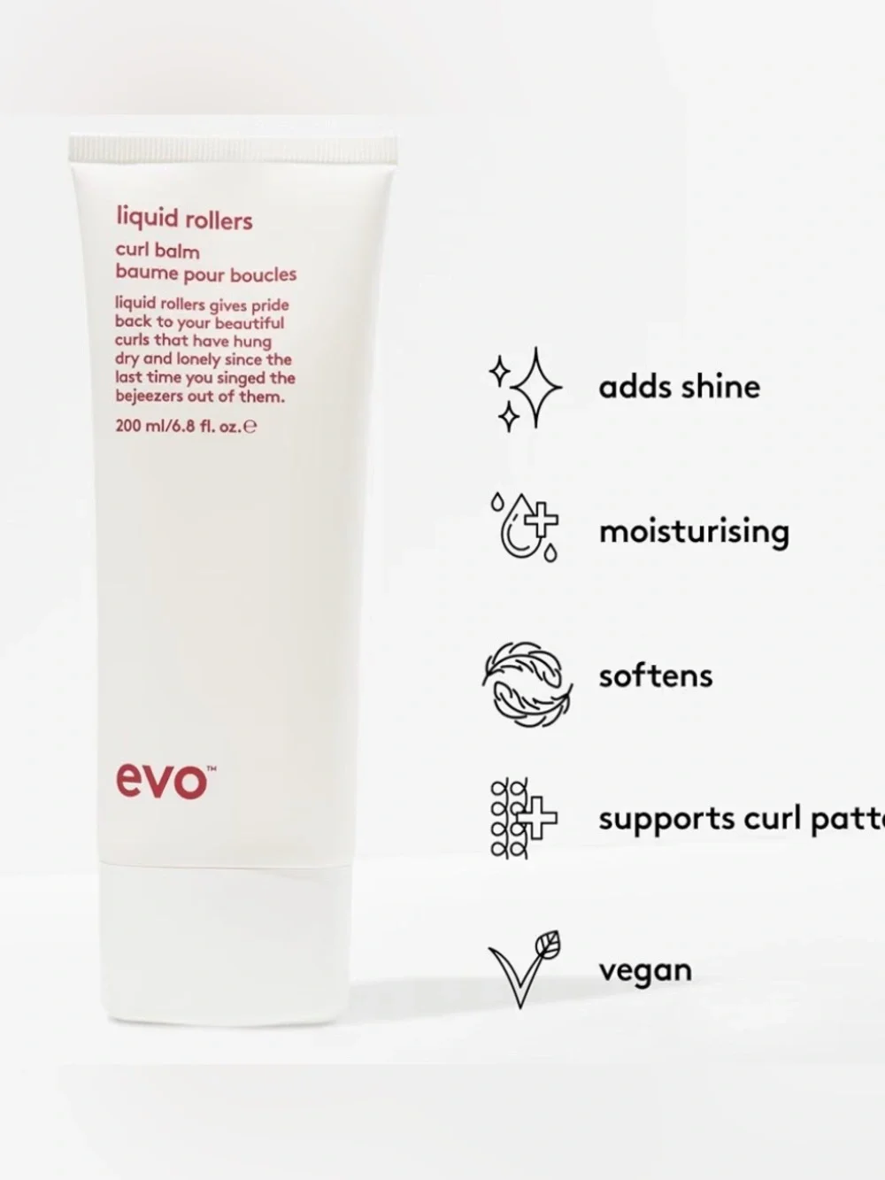 EVO Liquid Rollers Curl Balm Light Hold 6.8oz (200mL) ~ NEW / Sealed